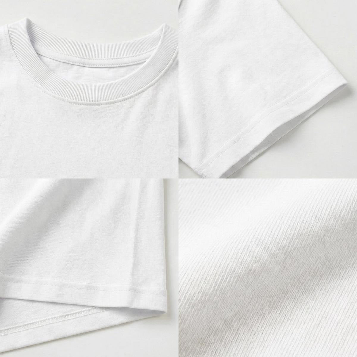 Sections of a white t-shirt on a white background