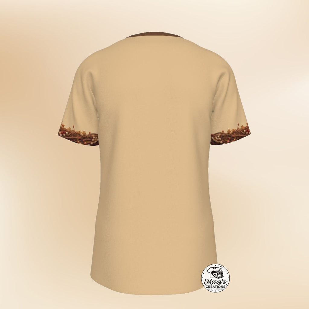 Back view of Rustic Barn & Butterfly Heart-Framed All-Over Print Graphic Tee.