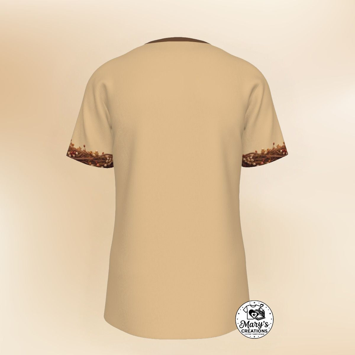 Back view of Rustic Barn & Butterfly Heart-Framed All-Over Print Graphic Tee.