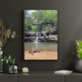 Waterfall under Stonebridge canvas wall art-vertical - Mary's Creations